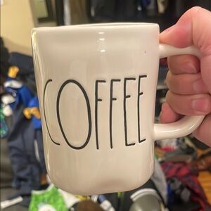 White Coffee Mug with Black Lettering